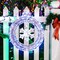Costway 33" Lighted Ornament Pre-Lit Christmas Wreath with 128 Cold White LED Lights